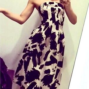 Chic Strapless Black and White Dress